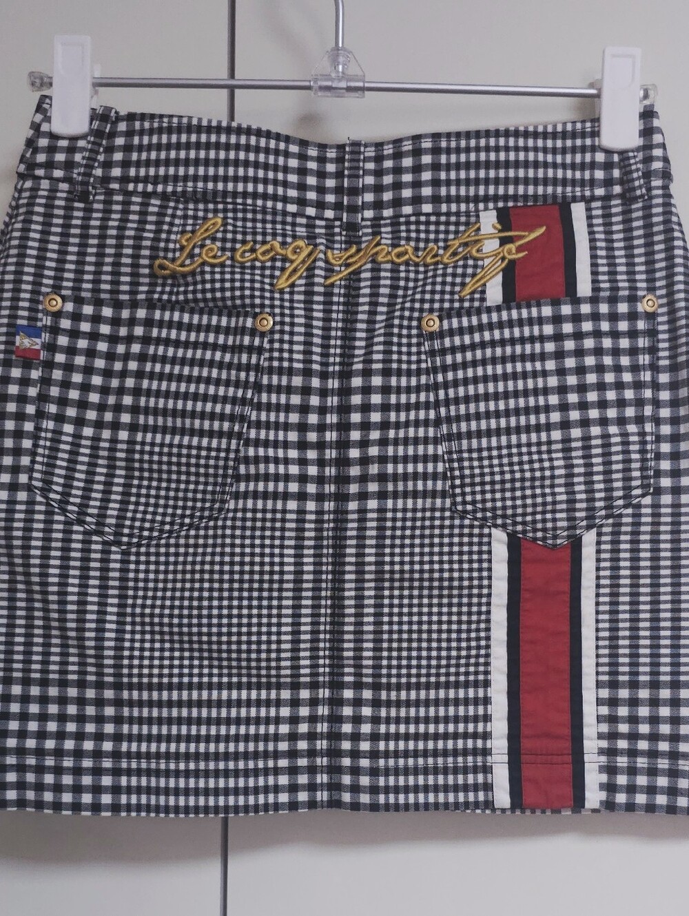 Le Coq Sportif  Striped Black White Golf Summer Skirt  Size XS